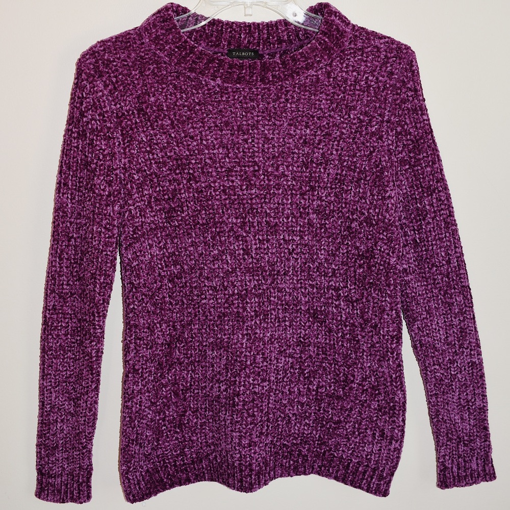 Talbots Purple Cozy Chenille Knit Sweater